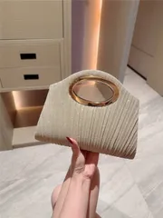 バッグ レディース ドレスバッグ 1個 月明かりのイブバッグ、女性用スパンコール プリーツ ショルダー クロスボディバッグ、コンバーチブル チェーンストラップ ハンドバッグ、ミニマリストチェーンハードウェア デザイ