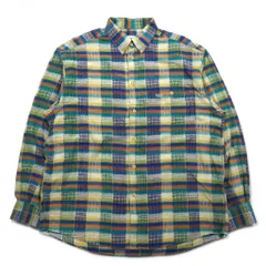 MISSONI SPORT 90年代 ボタンダウンシャツ L グリーン イエロー チェック コットン ビッグサイズ