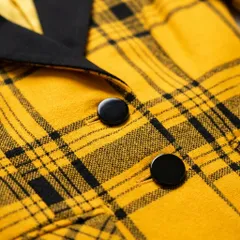 [C-13] 古着 個性的 イエローチェック柄ジャケット