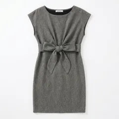 [C-16] 【美品】ウエストドレープワンピース グレー