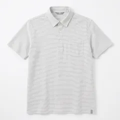 [C-1] コムサイズム 半袖ポロシャツ ストライプ柄