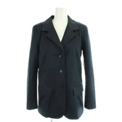 アニエスベー agnes b. ジャケット 上着 38 紺 ネイビー テーラードカラー 長袖 3つボタン /AP