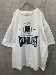 MONO-MART モノマート 配色刺繍 クルーネック ビッグ 半袖Tシャツ sizeL/白  ■◆ レディース