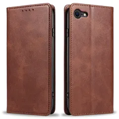 【数量限定】(ブラウン PinLiSheng iPhone iPhone 360度保護 4.7インチ対応 SE2 スタンド機能アイフォンse マグネット式 iPhone カード収納ケース PUレザー 携帯カバー SE3 スマホケース 手帳型 ケース iPhon