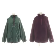 チャンピオン CHAMPION ジャケット リバーシブル L 緑 紫 ハーフジップ ボア スタンドカラー 長袖 /AU