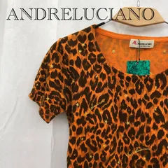 ANDRE LUCIANO アンドレルチアーノ ハンソデ　Tシャツ トップス M オレンジ　アニマル柄  レディース ファッションのサムネイル