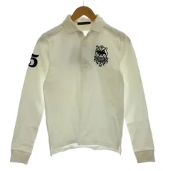 ラルフローレン RALPH LAUREN ポロシャツ L 白 ホワイト 長袖 ロゴ刺繍 /GP