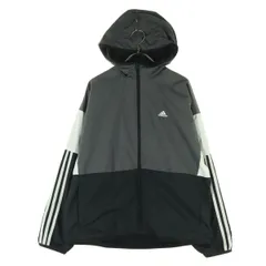 adidas アディダス ワンポイントロゴ 長袖 ウインドブレーカー XL グレー レディース 古着