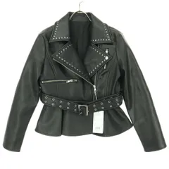 未使用 Darich ダーリッチ スタッズ スタッズ 長袖 フェイクレザー ダブルライダースジャケット F ブラック レディース 古着のサムネイル