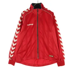 hummel ヒュンメル 日本製 ワンポイントロゴ 長袖 トラックジャケット S レッド メンズ 古着