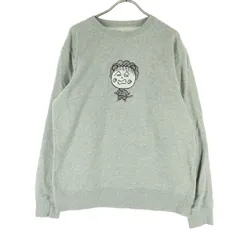 美品 Design Tshirts Store graniph デザインティーシャツストアグラニフ COJI-COJI コジコジ コラボ キャラクター刺繍 長袖 スウェット トレーナー M グレー レディース 古着