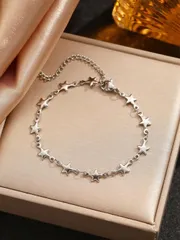 ジュエリー メンズ ブレスレット ペンダント ペンタグラム用 金 銀色 ステンレススチール チェーン ブレスレット(男女兼用)、変色しない