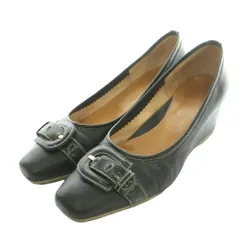 銀座かねまつ GINZA Kanematsu パンプス ウェッジソール 36 黒 ブラック /SS ■OS