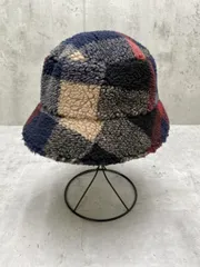 CRESTBRIDGE クレストブリッジ チェック ボア バケット ハット size58cm/紺ｘ赤ｘグレー ◆■◎レディース