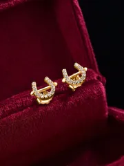 ジュエリー レディース イヤーアクセサリー 女性用 馬蹄型 スタッドピアス 1ペア s925スターリングシルバー ジルコニア 繊細なピアス ファインジュエリー ガールズ デート 装飾用ギフト