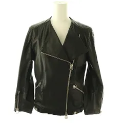 ダクテ DACUTE 革ジャケット 上着 40 黒 ブラック 長袖 ダブルブレスト アシンメトリージップ /AZ