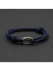 ジュエリー メンズ ブレスレット ミニマリスト編み込みブレスレット、ユニセックス調整可能な二重レイヤーブレスレット、ボーイフレンドへのギフト、リングバックル、アウトドアアドベンチャーパラコードブレスレット