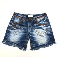 LOLITA JEANS ロリータジーンズ USED加工 y2k スター カットオフ デニム ショートパンツ L 濃紺 インディゴ 短パン ジーンズ 星柄 平成ギャル ウエスタン パンク グランジ Archive レディース