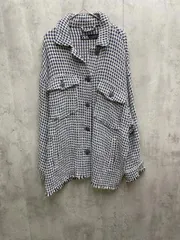 ZARA ザラ ツイード ノーカラー ジャケット sizeS/白ｘ黒 ◆■レディース