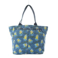レスポートサック LesportSAC × ミニオンズ トートバッグ 水色 黄色 キャラクター柄 総柄 /RI ■OS