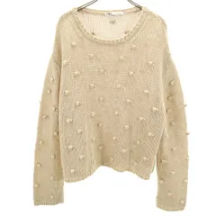 ZARA ザラ 長袖 ニット M ベージュ セーター レディース 古着