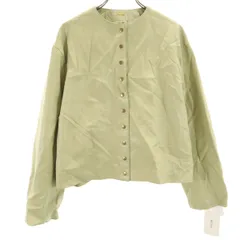 未使用 Mila Owen ミラオーウェン フェイクレザー ノーカラージャケット 1 ベージュ レディース 古着