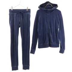 PUMA プーマ 長袖 ベロア ジップパーカー 上下 セットアップ M/XS パープル系 メンズ 古着