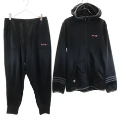 adidas NEO アディダスネオ ももいろクローバーZ コラボ 長袖 ジップパーカー 上下 セットアップ M ブラック ももクロ ジャージ メンズ 古着