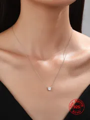 ジュエリー レディース ネックレス ハート型 925銀製 ネックレス キュービックジルコニア ストーン ゴールドメッキ 1個入り 女性のデート用アイテムとしておすすめ