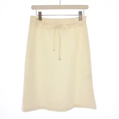 レオナール LEONARD FASHION フレアスカート ミモレ ロング 無地 ストレッチ ベルト 40 白 ホワイト /BB