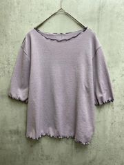 COMME CA ISM コムサイズム ワッシャー加工 半袖 カットソー size9/紫 ■◆レディース