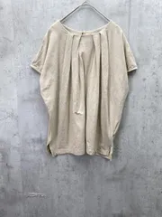 nano universe ナノユニバース フロントタックフレンチスリーブプルオーバー カットソー sizeF/ベージュ ■◆レディース