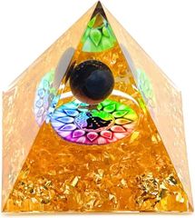 オルゴナイト ピラミッド ハムサの手 水晶 銅線コイル 天然石封入