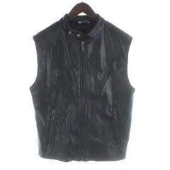 ザラ ZARA フェイクレザーベスト ジップアップ S-M 黒 ブラック /AP