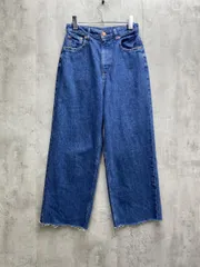 RED CARD レッドカード カットオフ加工 ワイド デニムパンツ size24/青  ■■◎レディース