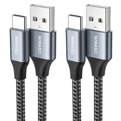【数量限定】NIMASO USB Type C ケーブル 【1m/2本セット】 【QC3.0対応】 急速充電 USB-C & USB-A 3A タイプc 充電ケーブル iPhone16/15シリーズ、iPad Pro、Sony、Galaxy、Huawei その