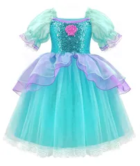 【在庫セール】[Axaxa] プリンセス ドレス キッズ (プリンセスエプロン+魔法のステッキ+ティアラ)3点セット キッズコスチューム ワンピース イベント 演出 仮装 衣装 変装 舞台服 クリスマス ハロウィン 誕生日 プレゼント