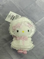 白フリル ハローキティ マスコット ぬいぐるみ ウェディングキティ