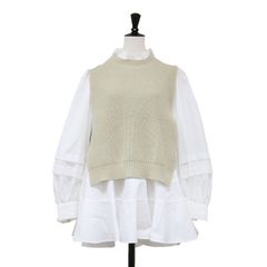 未使用品】UNMINOU アンミヌ レースカラー ドッキング ブラウス - メルカリ