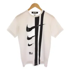 コムデギャルソンブラック COMME des GARCONS BLACK ナイキ NIKE Tシャツ カットソー 半袖 クルーネック スウッシュ M 白 黒 FA180103SAA /BM