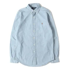 POLO Ralph Lauren ポロ ラルフローレン シャツ サックスブルー サイズ:S | 現行タグ ワンポイントポニー刺繍 ボタンダウン シャンブレー シャツ | トップス カジュアルシャツ 長袖【メンズ】【中古】