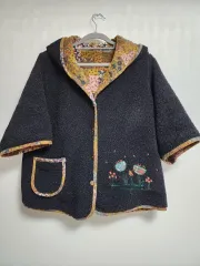 フラワー 刺繍 ボア フリース ジャケット