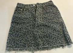 ヒョウ柄 デニム ミニスカート