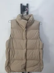 ユニクロ 軽量ダウンベスト パウダースソフトナノデザイン ダウンジャケット ベージュ XL