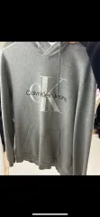 Calvin Klein ジーンズ ロゴ フーディー Tシャツ グレー