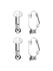 ジュエリー レディース イヤーアクセサリー イヤリングパーツ イヤリング クリップ 変換 天然石 付き 4個セット