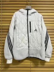 アディダス メンズ アイボリー フリースジップアップダウンジャケット フリースジップアップジャケット 105