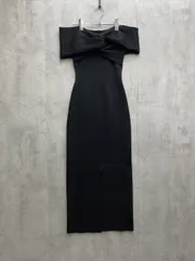 新品訳あり■rienda リエンダ アシンメトリータイト ニットワンピース ベアトップ sizeF/黒 ■◇レディース