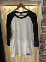 A-1796 チャンピオン Champion 00' ラグラン クラシックT カットソー ７部丈 コットン ホワイト ブラック サイズL