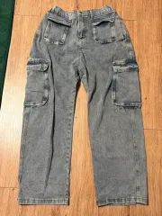 ウォッシュ デニム カーゴ ズボン